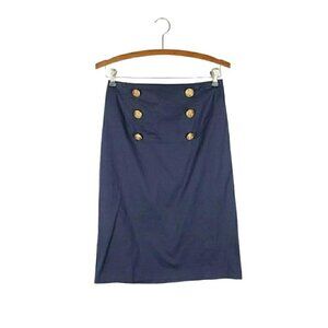 Shabby Apple Pencil Skirt Nautical Pinup Retro Wiggle Navy Blue Size XS